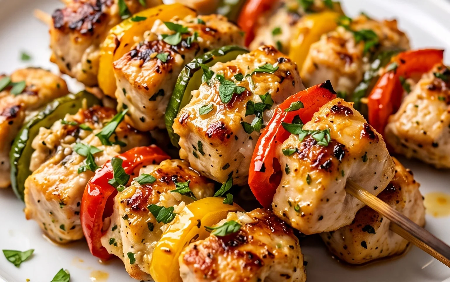 Garlic Parmesan Chicken Skewers