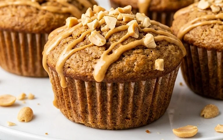 Healthy Peanut Butter Banana Muffins