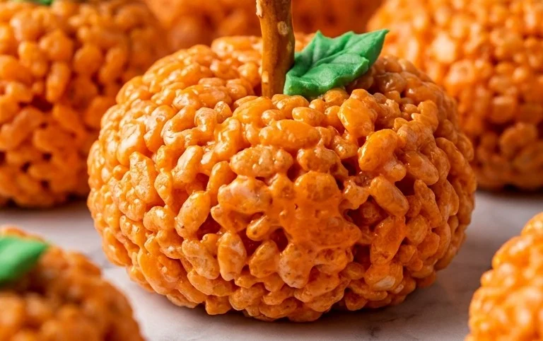 Rice Krispie Treat Pumpkins