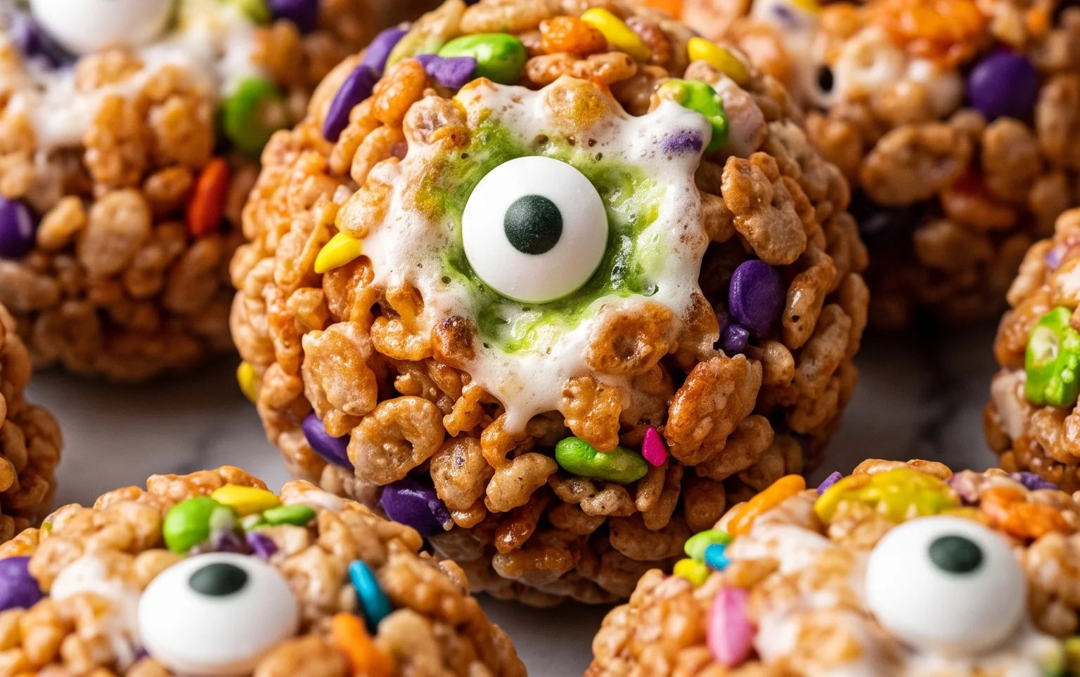 Monster Eye Balls Rice Krispie Bites