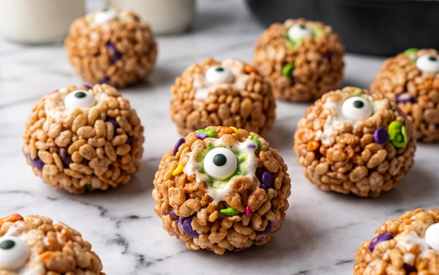 Monster Eye Balls Rice Krispie Bites Recipe
