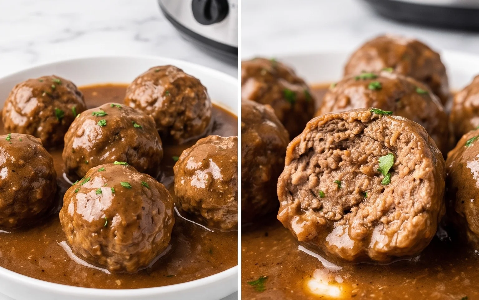 Easy Slow Cooker Salisbury Steak Meatballs Recipe