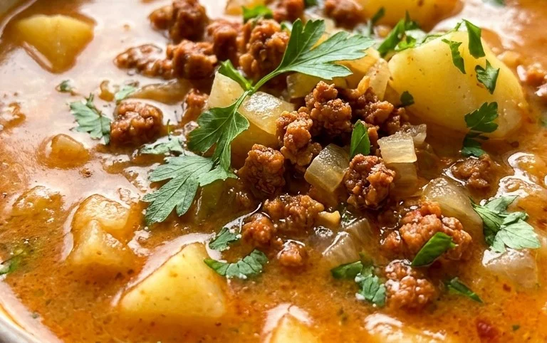 Spanish Potato Soup with Beef Chorizo