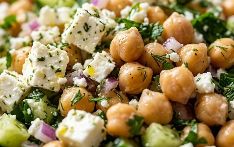 Lemony Chickpea Feta Salad (Gluten Free)